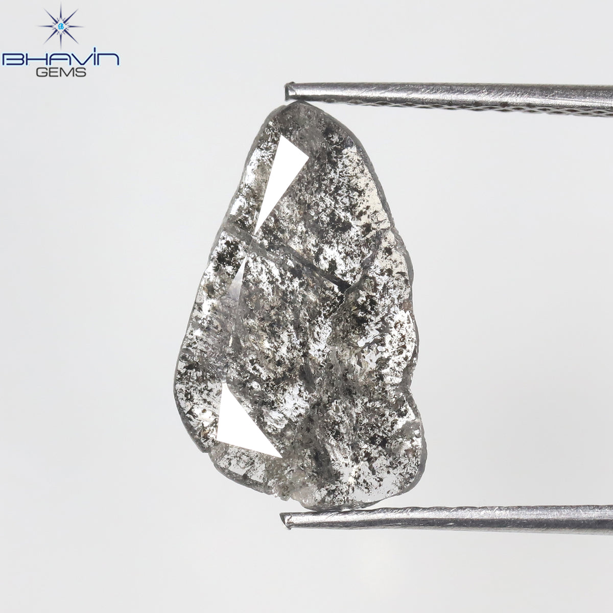 1.26 CT Slice Natural Diamond Salt And Papper Color Clarity I3 (13.20 MM)