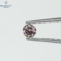 0.05 CT Round Shape Natural Diamond Pink Color I1 Clarity (2.30 MM)