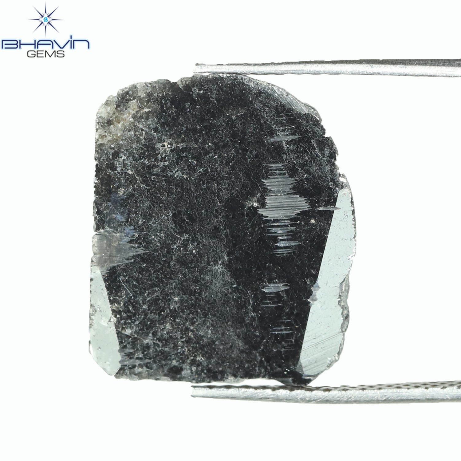 3.18 CT スライス シェイプ ナチュラル ダイヤモンド ブラック カラー I3 クラリティ (15.95 MM)