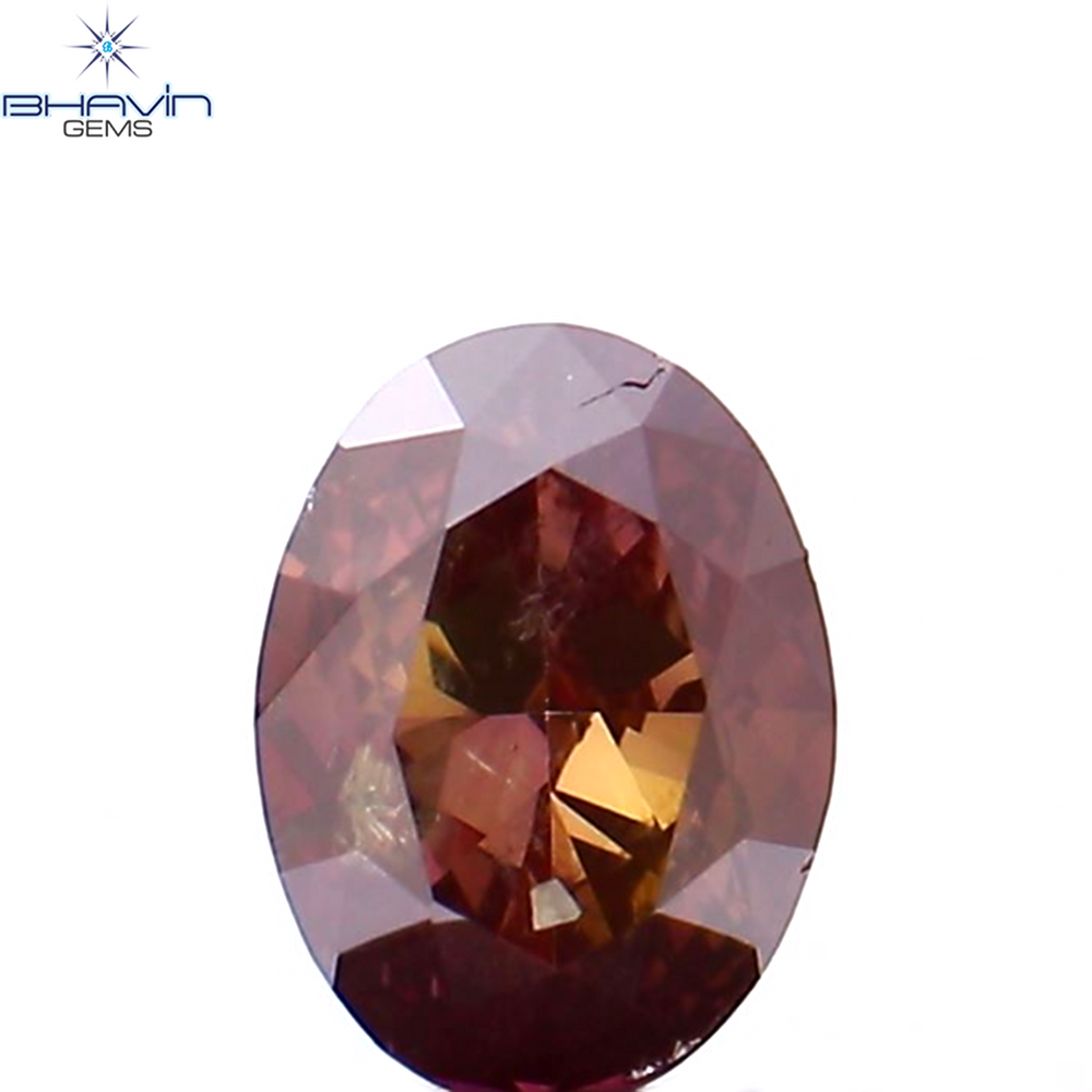 0.31 CT オーバル シェイプ ナチュラル ルース ダイヤモンド ピンク カラー SI1 クラリティ (4.78 MM)