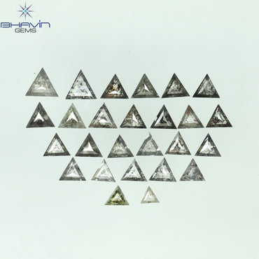 2.84 CT/45 Pcs Triangle Shape Natural Loose Diamond Salt And Pepper Color I3 Clarity (2.80 MM)