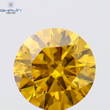 0.18 CT ラウンド シェイプ ナチュラル ダイヤモンド オレンジ イエロー カラー SI2 クラリティ (3.69 MM)