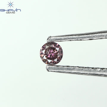 0.03 CT ラウンド シェイプ ナチュラル ダイヤモンド ピンク カラー I2 クラリティ (1.97 MM)