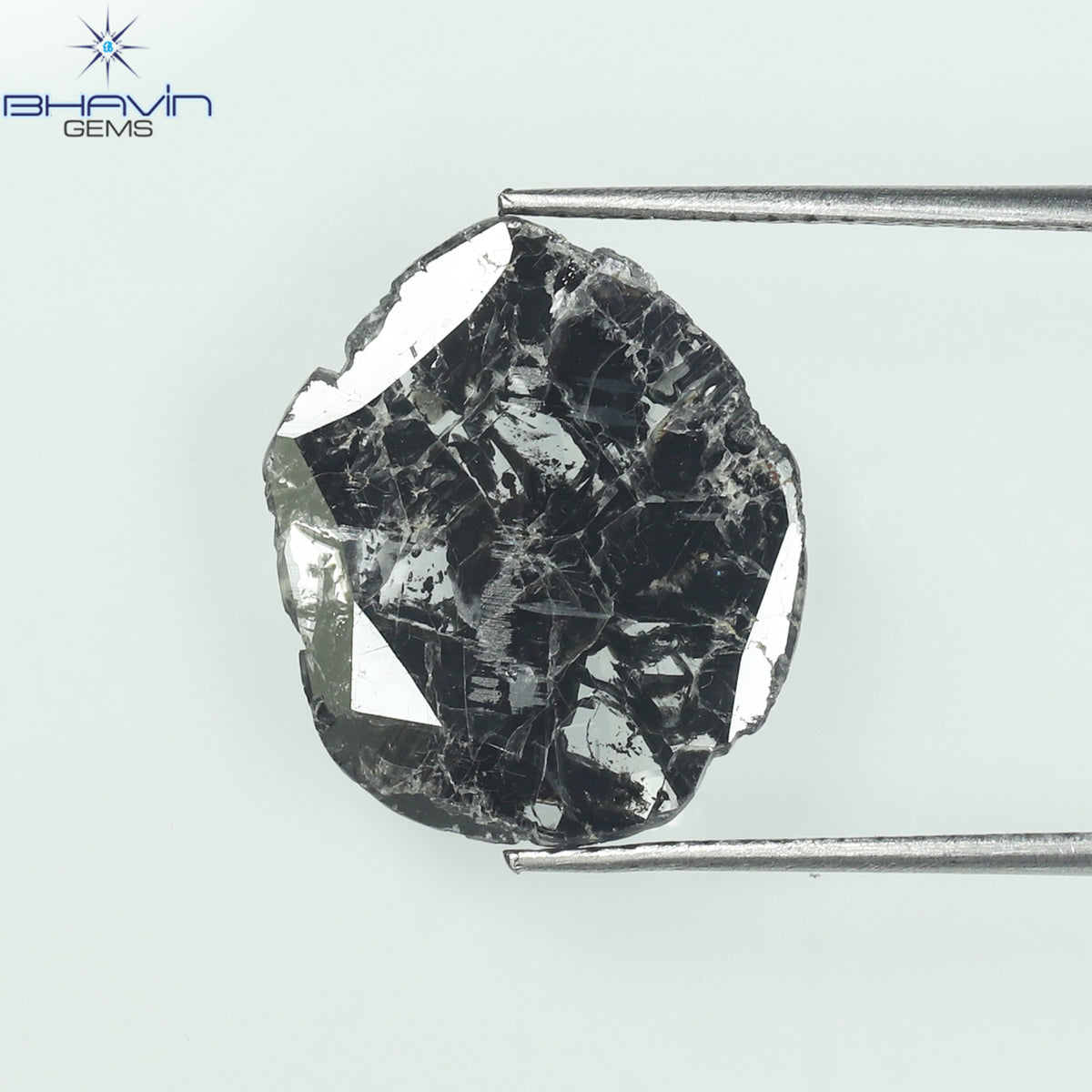 2.13 CT Natural Slice Diamond Salt And Pepper Color Clarity I3 (14.50 MM)