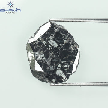 2.13 CT Natural Slice Diamond Salt And Pepper Color Clarity I3 (14.50 MM)