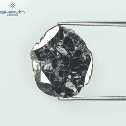 2.13 CT Slice Shape Natural Diamond Salt And Pepper Color I3 Clarity (14.50 MM)