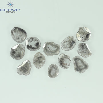 4.32 CT (12 Pcs) Slice Natural Diamond Salt And Pepper Color Clarity I3 (7.74 MM)