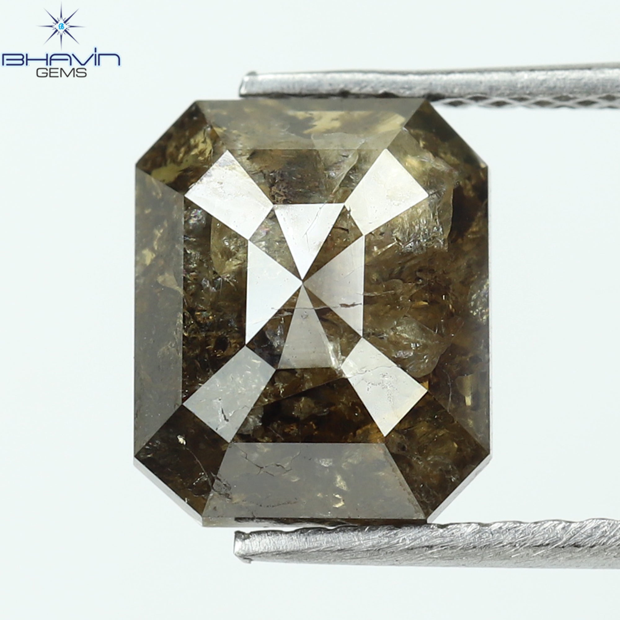 2.68 CT Emerald Shape Natural Loose Diamond Brown Color I3 Clarity (8.72 MM)