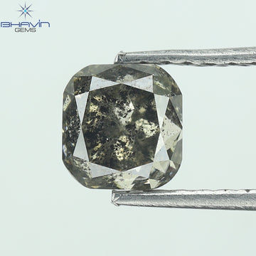 1.11 CT Natural Cushion Diamond Salt And Pepper Color Clarity I3 (5.09 MM)