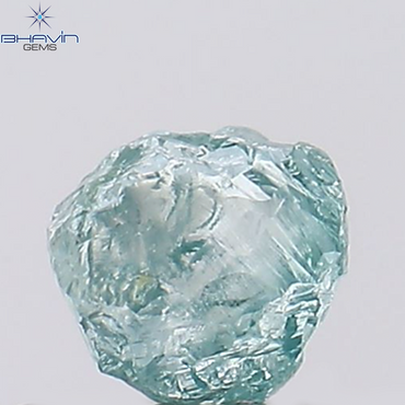 0.56 CT、ラフシェイプ、天然ダイヤモンド、緑がかった青色、SI2 クラリティ (4.40 MM)