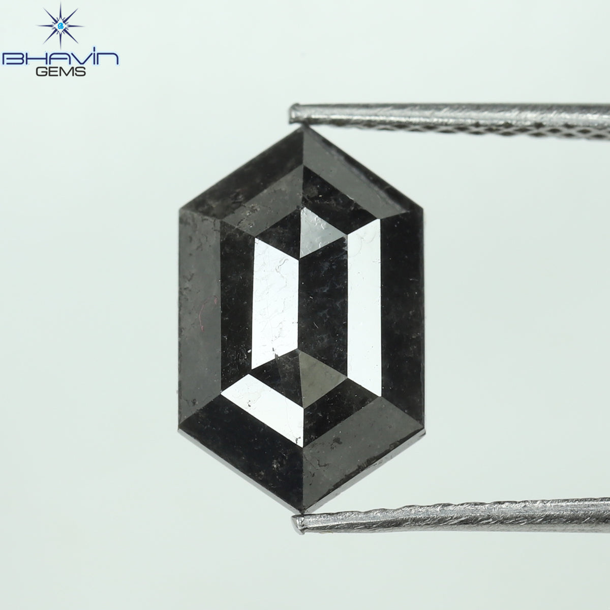 2.37 CT Natural Hexagon Diamond Salt And Pepper Color Clarity I3 (11.66 MM)