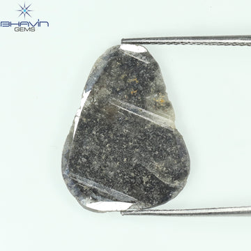 3.28 CT Natural Slice Diamond Salt And Pepper Color Clarity I3 (19.36 MM)