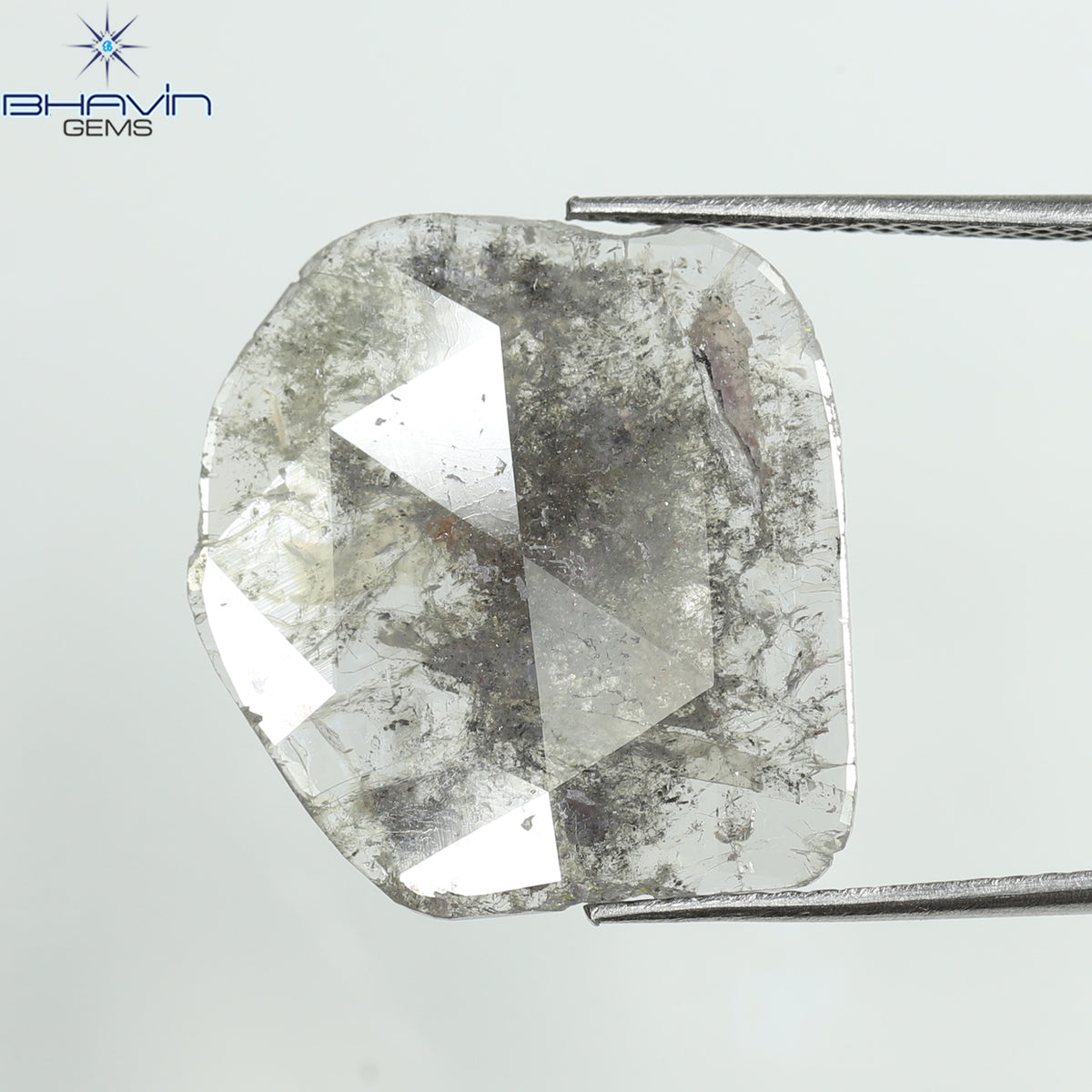 5.25 CT Natural Slice Diamond Salt And Pepper Color Clarity I3 (18.23 MM)