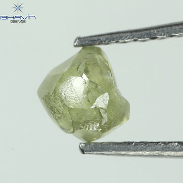 0.66 CT Rough Shape Natural Loose Diamond Green Yellow Color I2 Clarity (4.48 MM)