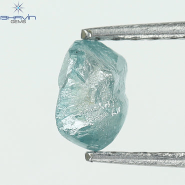 0.43 CT, Rough Shape, Natural Diamond, Greenish Blue Color, SI1 Clarity (5.08 MM)