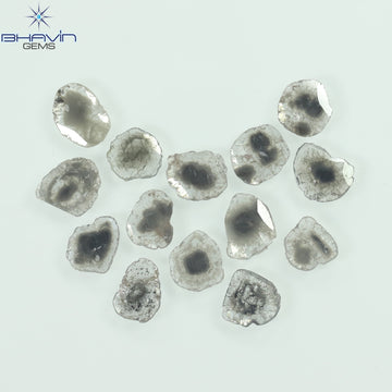 3.16 CT (14 Pcs) Slice Natural Diamond Salt And Pepper Color Clarity I3 (6.68 MM)