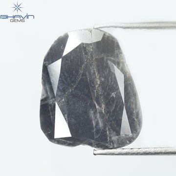 1.78 CT Slice Natural Diamond Black Color Clarity I3 (13.00 MM)