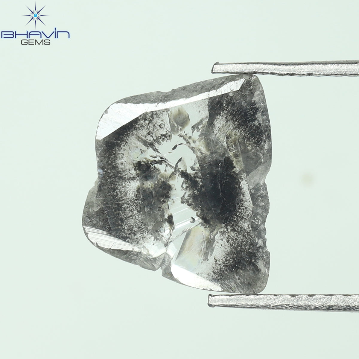 1.29 CT Slice Natural Diamond Salt And Pepper Color Clarity I3 (10.78 MM)