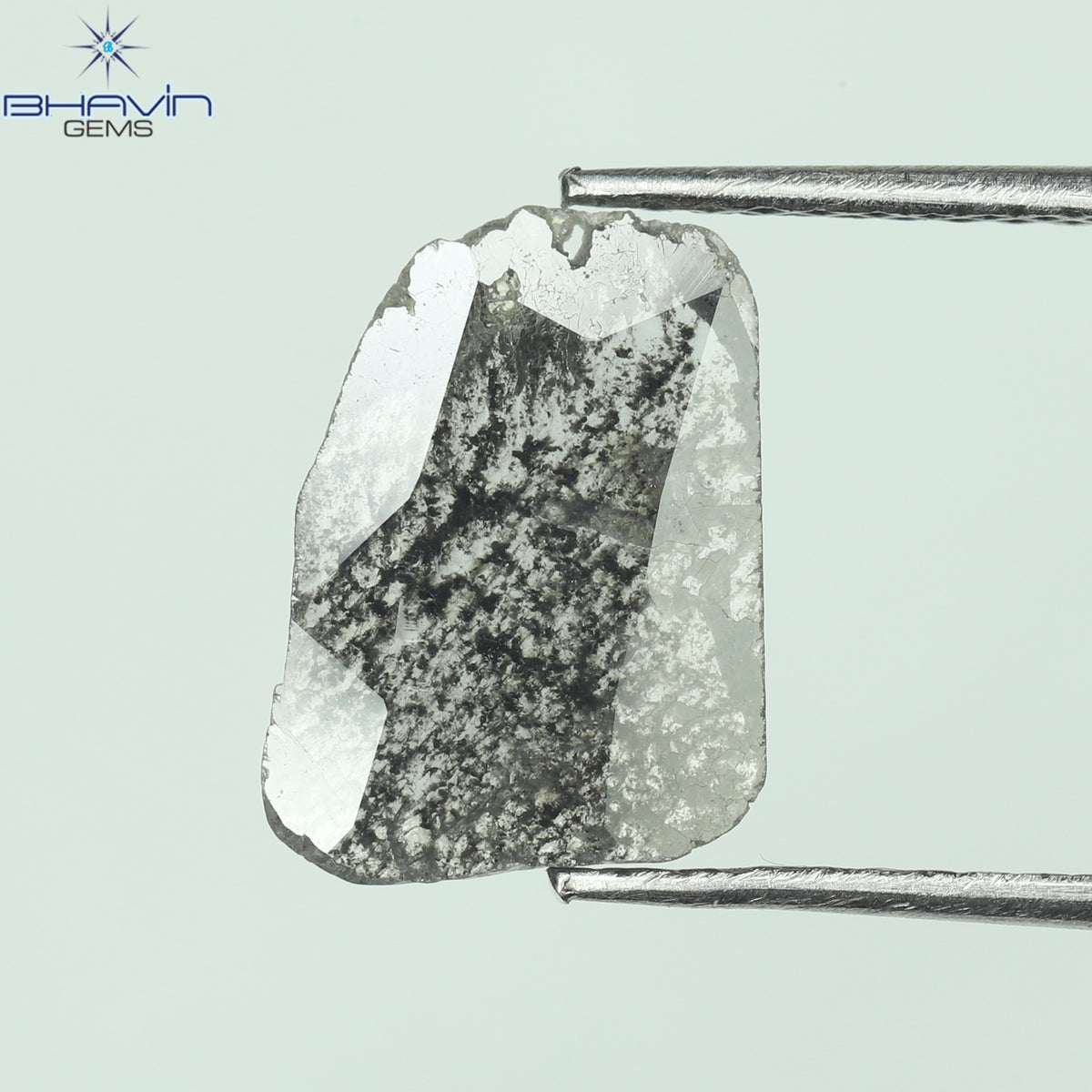 0.96 CT Slice Natural Diamond Salt And Pepper Color Clarity I3 (10.64 MM)