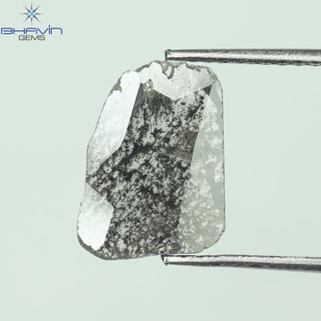 0.96 CT Slice Natural Diamond Salt And Pepper Color Clarity I3 (10.64 MM)