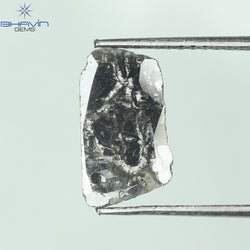 0.95 CT スライス シェイプ ナチュラル ダイヤモンド ソルト アンド ペッパー カラー I3 クラリティ (11.56 MM)