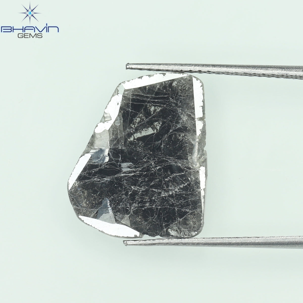 3.73 CT Natural Slice Diamond Salt And Pepper Color Clarity I3 (16.50 MM)
