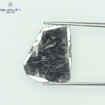 3.73 CT Natural Slice Diamond Salt And Pepper Color Clarity I3 (16.50 MM)