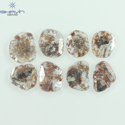 5.25 CT/8 Pcs Slice Shape Natural Loose Diamond Brown Color I3 Clarity (10.06 MM)