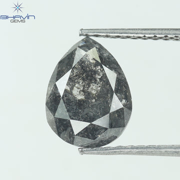 2.07 CT ペアシェイプ ナチュラル ルース ダイヤモンド ソルト アンド ペッパー カラー I3 クラリティ (9.55 MM)