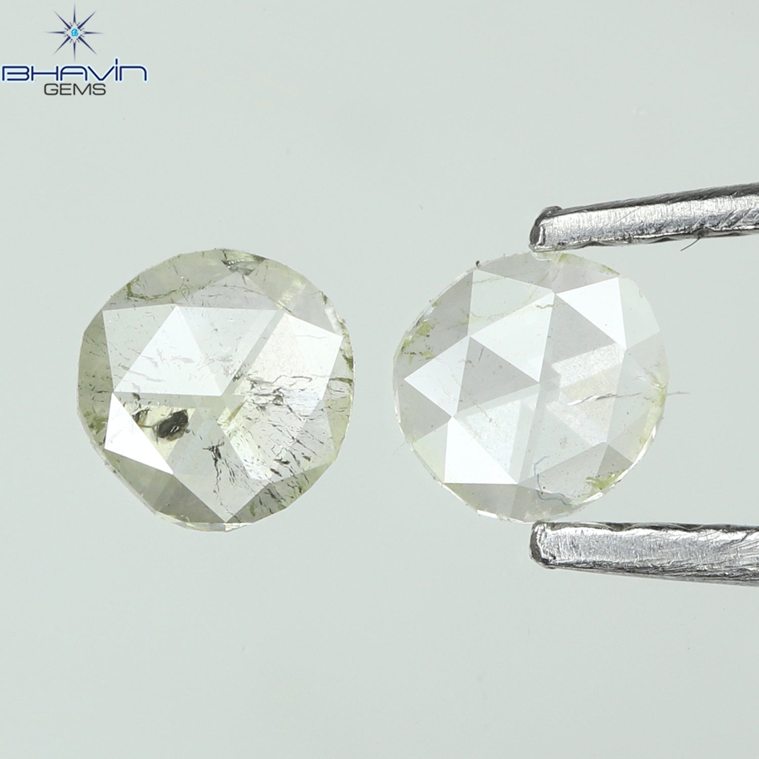 0.23 CT/2 Pcs Round Rose Cut Shape Natural Diamond Yellow-White Color I1 Clarity (3.45 MM)