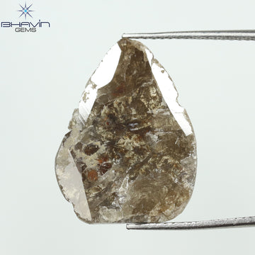 5.82 CT Natural Slice Diamond Brown Color Clarity I3 (20.36 MM)