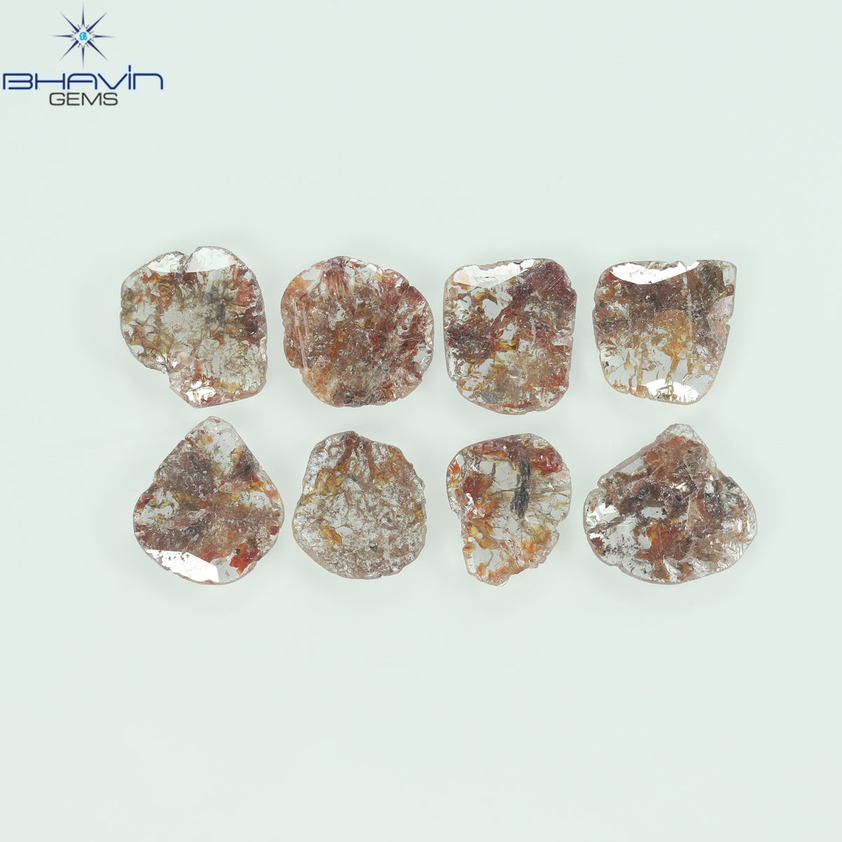5.09 CT (8 Pcs) Slice Natural Diamond Brown Color Clarity I3 (9.26 MM)