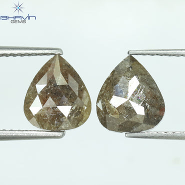 3.59 CT Pear Shape Natural Diamond Brown Color I3 Clarity (3.59 MM)