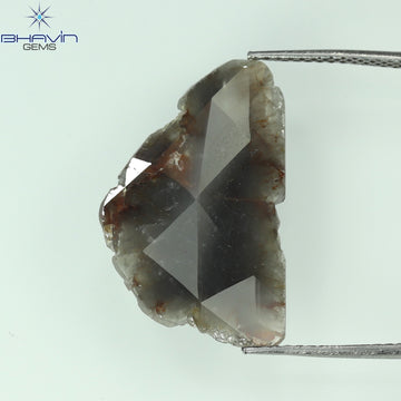 4.61 CT Natural Slice Diamond Brown Gray Color Clarity I3 (22.50 MM)