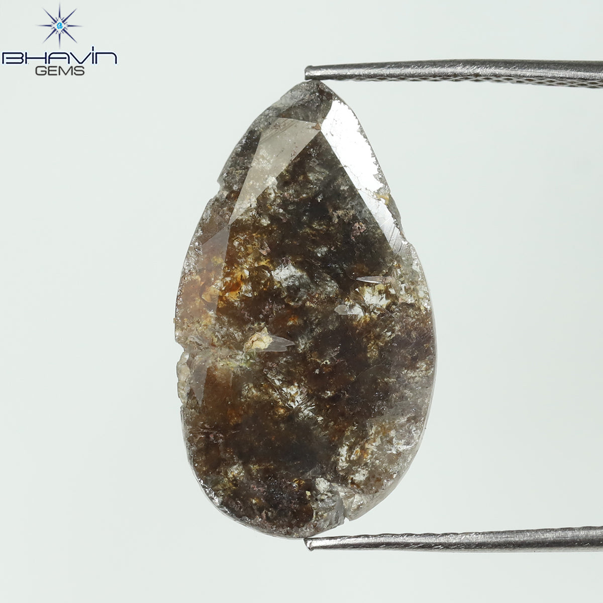 4.01 CT Natural Slice Diamond Brown Color Clarity I3 (19.41 MM)