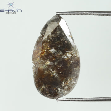 4.01 CT Natural Slice Diamond Brown Color Clarity I3 (19.41 MM)