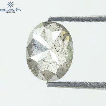 0.78 CT オーバルシェイプ ナチュラル ダイヤモンド ソルト アンド ペッパー カラー I3 クラリティ (6.70 MM)