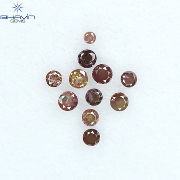 0.18 CT/11 Pcs Round Shape Natural Loose Diamond Pink Color I3 Clarity (1.75 MM)