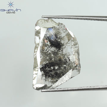 3.42 CT Natural Slice Diamond Salt And Pepper Color Clarity I3 (18.84 MM)