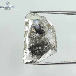 3.42 CT Slice Shape Natural Diamond Salt And Pepper Color I3 Clarity (18.84 MM)