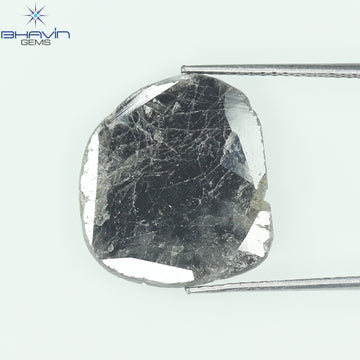 5.27 CT スライス シェイプ ナチュラル ダイヤモンド ソルト アンド ペッパー カラー I3 クラリティ (16.50 MM)
