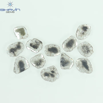 3.23 CT (12 Pcs) Slice Natural Diamond Salt And Pepper Color Clarity I3 (7.17 MM)