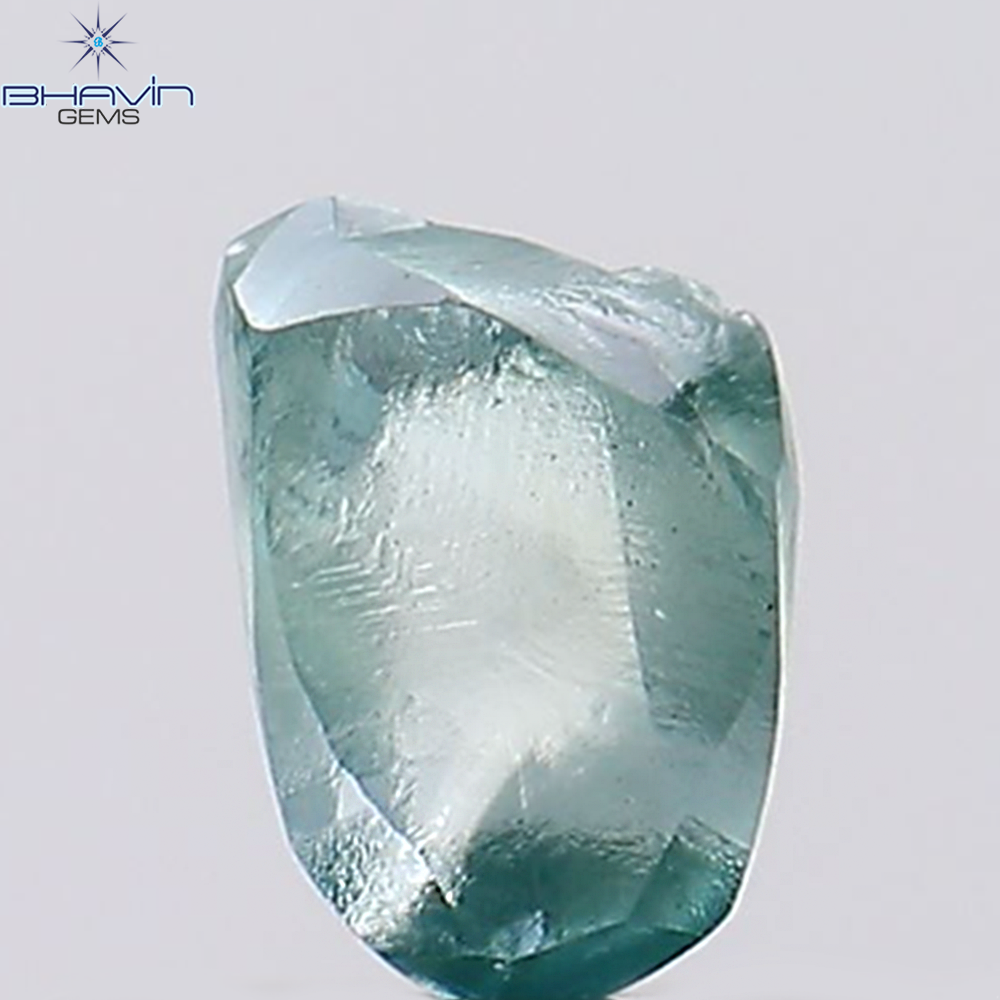 0.40 CT Rough Natural Diamond Enhanced Greenish Blue Color Clarity VS1 (4.77 MM)