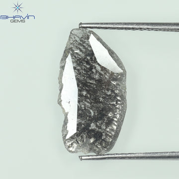 1.23 CT Slice Natural Diamond Salt And Pepper Color Clarity I3 (14.00 MM)