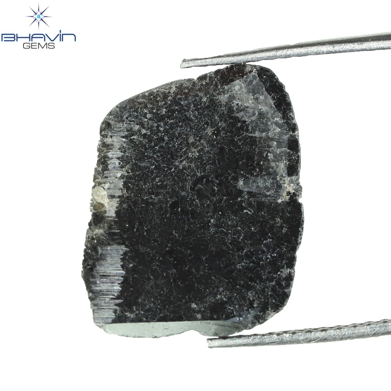 3.18 CT スライス シェイプ ナチュラル ダイヤモンド ブラック カラー I3 クラリティ (16.64 MM)