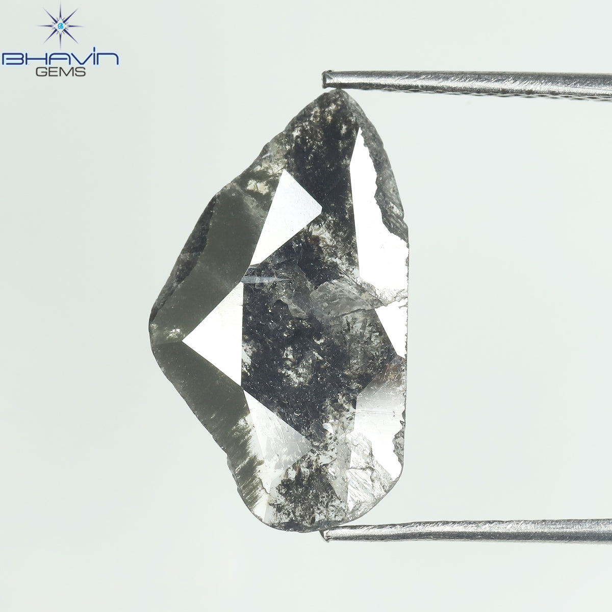 1.76 CT Slice Natural Diamond Salt And Pepper Color Clarity I3 (14.15 MM)