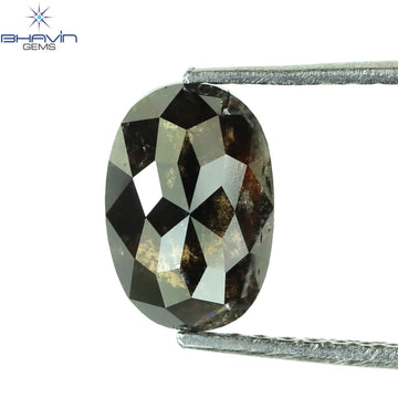 0.36 CT オーバルシェイプ ナチュラル ダイヤモンド ソルト アンド パッパー カラー I3 クラリティ (4.66 MM)