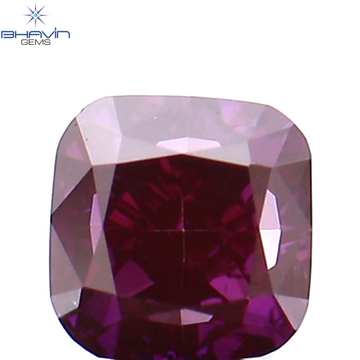 0.32 CT Natural Cushion Diamond Enhanced Pink Color Clarity VS1 (3.60 MM)