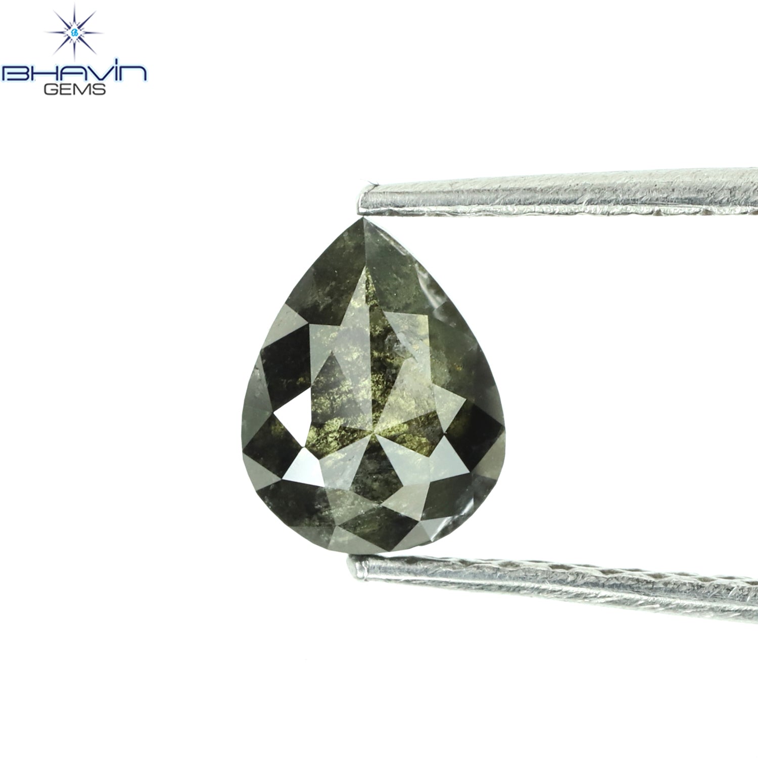 0.61 CT Pear Shape Natural Diamond Black Color Opaque Clarity (6.20 MM)