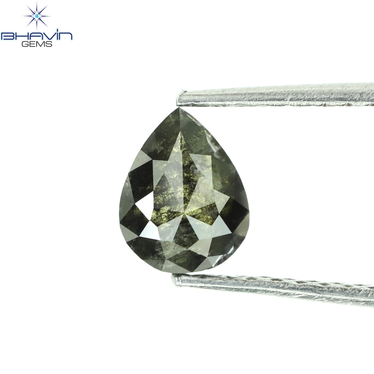 1.20 CT ペアシェイプ ナチュラル ダイヤモンド ブラック カラー I3 クラリティ (10.68 MM)